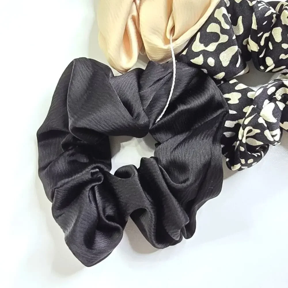 Black Bone 3 Piece Accessories Scrunchie Hair Tie Hair Band Elastic Stretch SB28